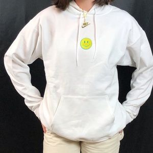 White smiley face hoodie